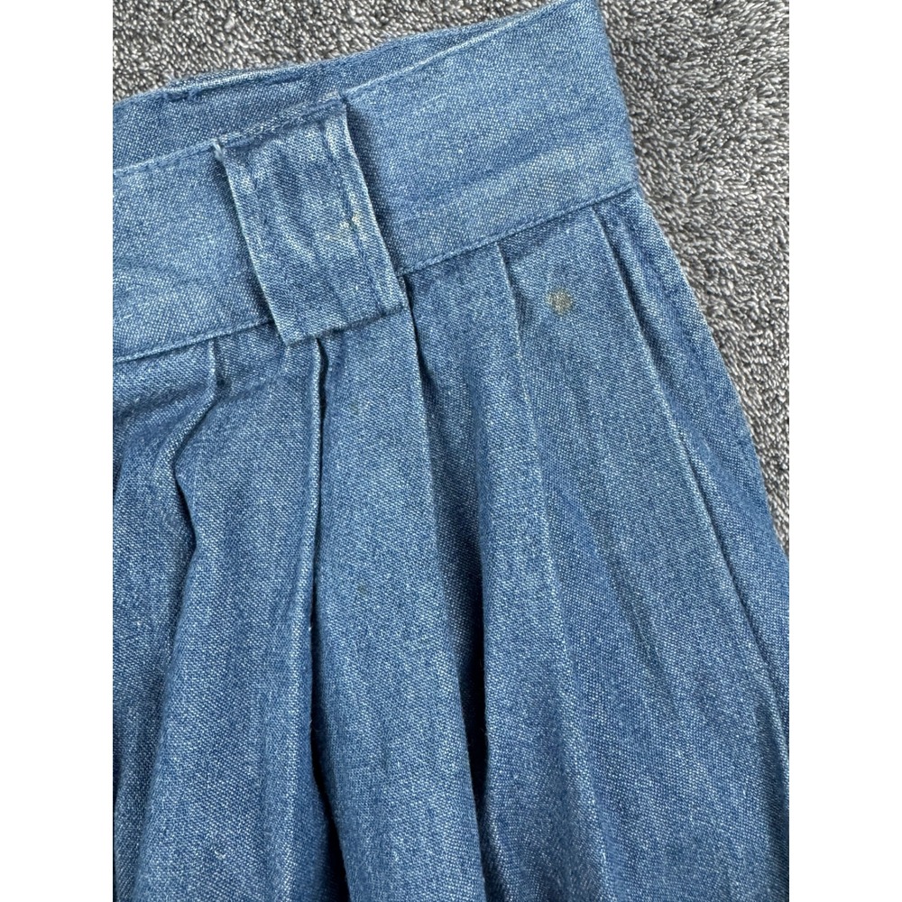 Vintage Charter Club Denim Maxi Skirt Blue Pleated Button Front Cotton Sze 4 Y2K - Picture 5 of 11